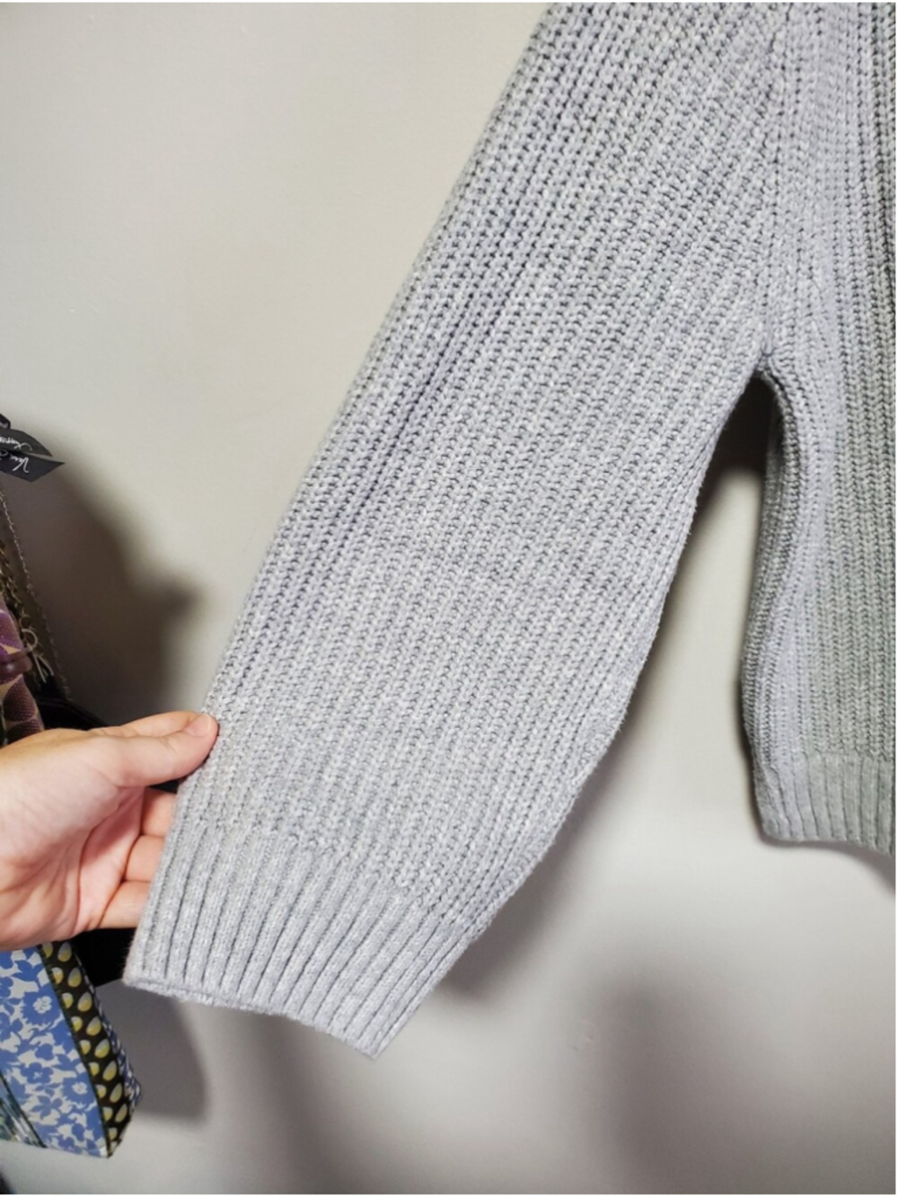 GAP Cashsoft Funnel Neck Oversized Sweater Grey Small Ribbed Knit Minimalist - Picture 5 of 13